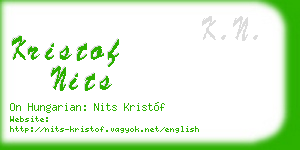 kristof nits business card