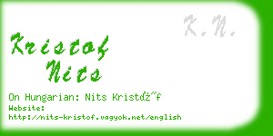 kristof nits business card